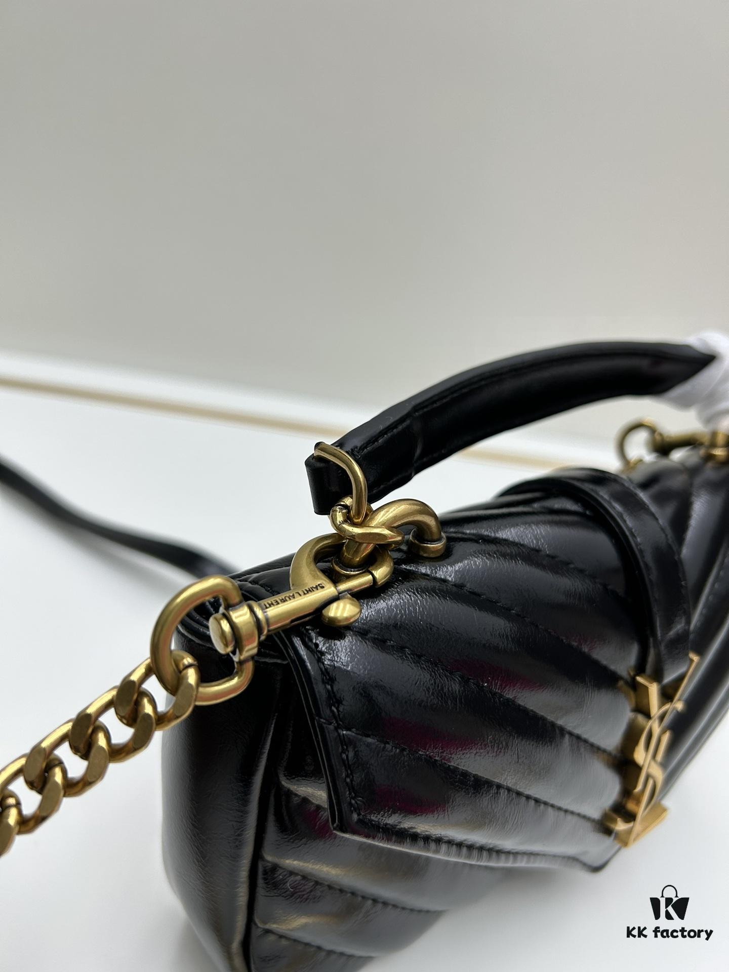 6930d3496e68136f4d9b0fdf New Arrival YSL Mini College Sling Bag in Wax-Calf Leather