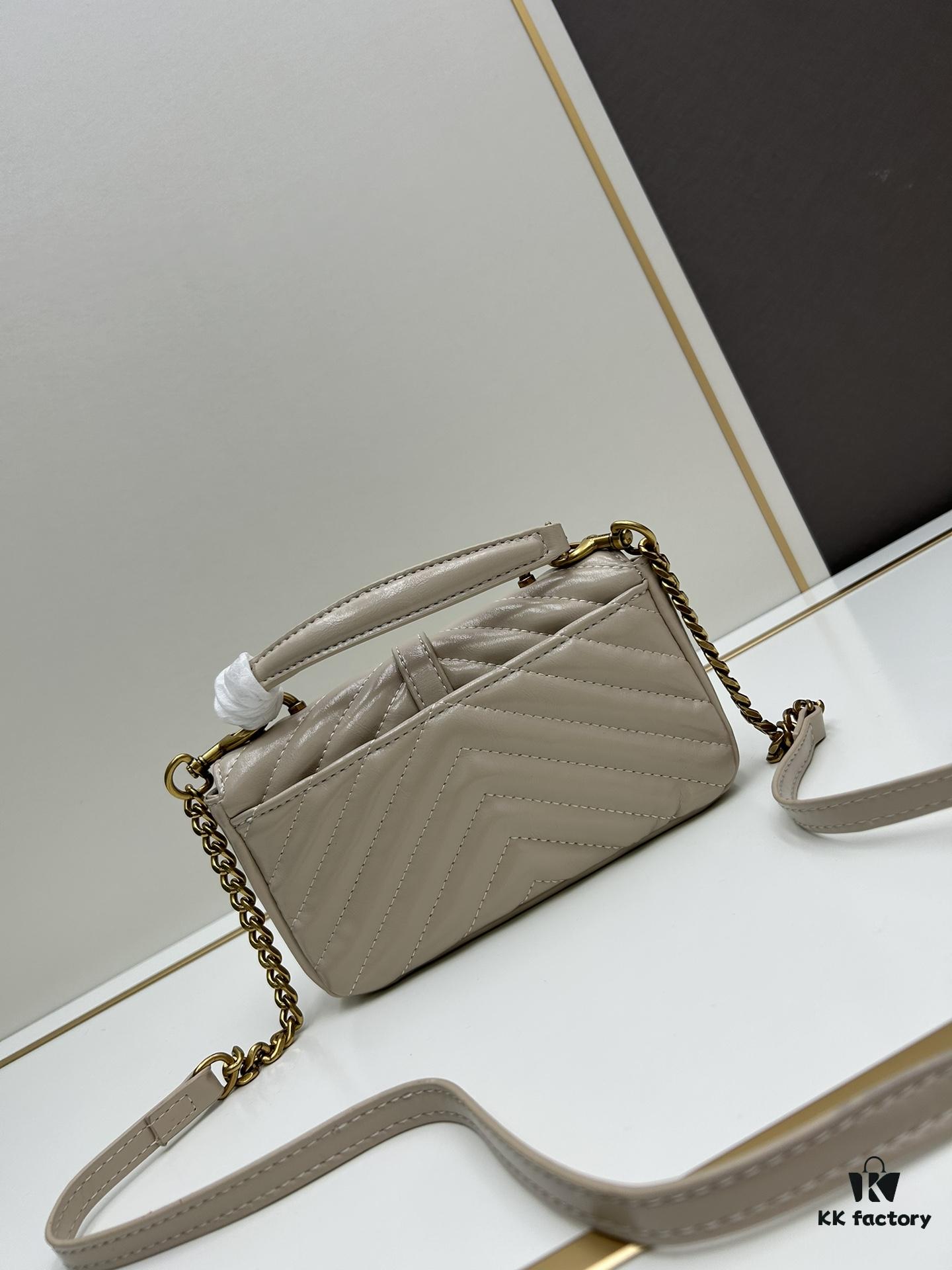 6930d3526e68136f4d9b0fee YSL Mini College Messenger Bag in Oiled Wax Leather - Style No. 6126