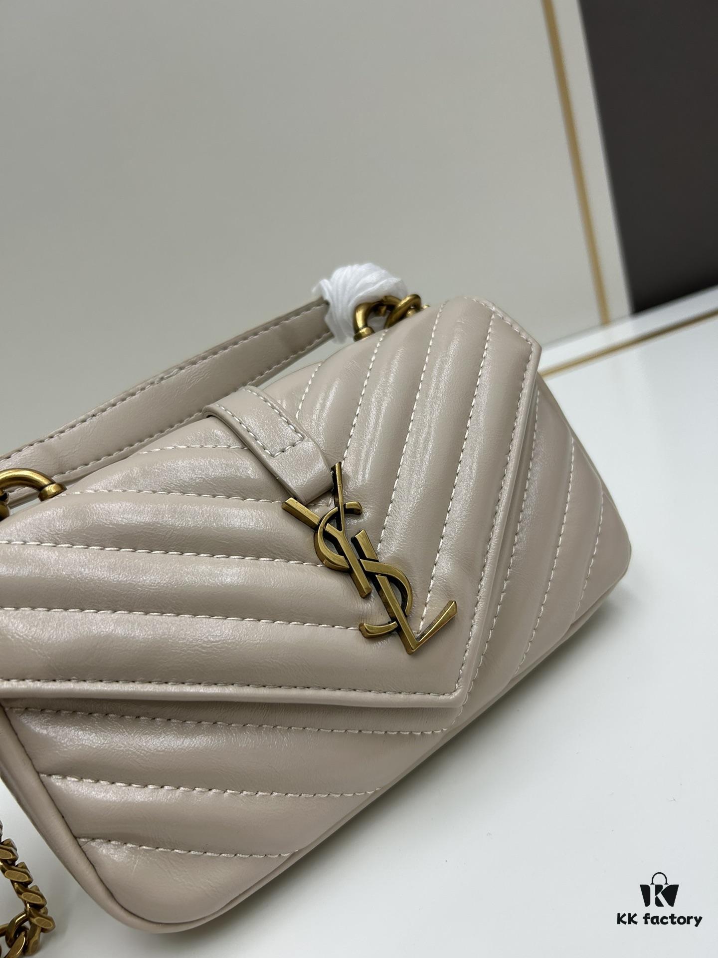 6930d3536e68136f4d9b0fef YSL Mini College Messenger Bag in Oiled Wax Leather - Style No. 6126