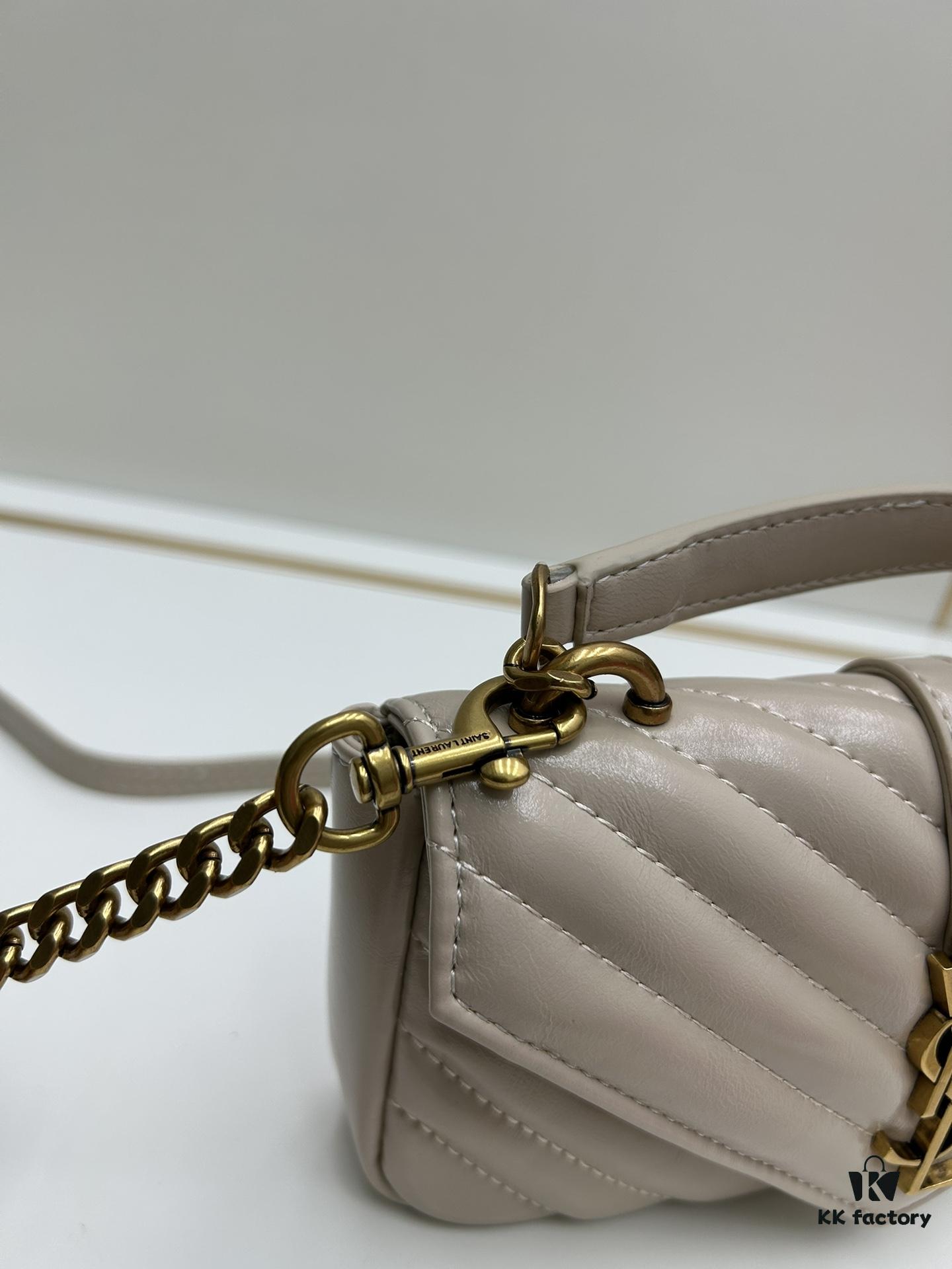 6930d3546e68136f4d9b0ff1 YSL Mini College Messenger Bag in Oiled Wax Leather - Style No. 6126