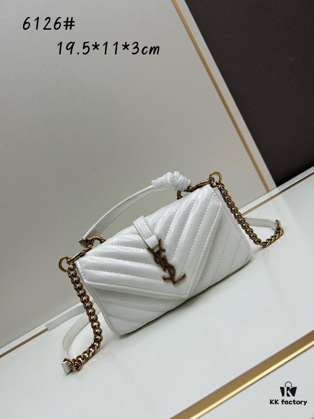 6930d3566e68136f4d9b0ff4 New Arrival YSL Mini College Messenger Bag in Waxed Calfskin - Style No. 6126