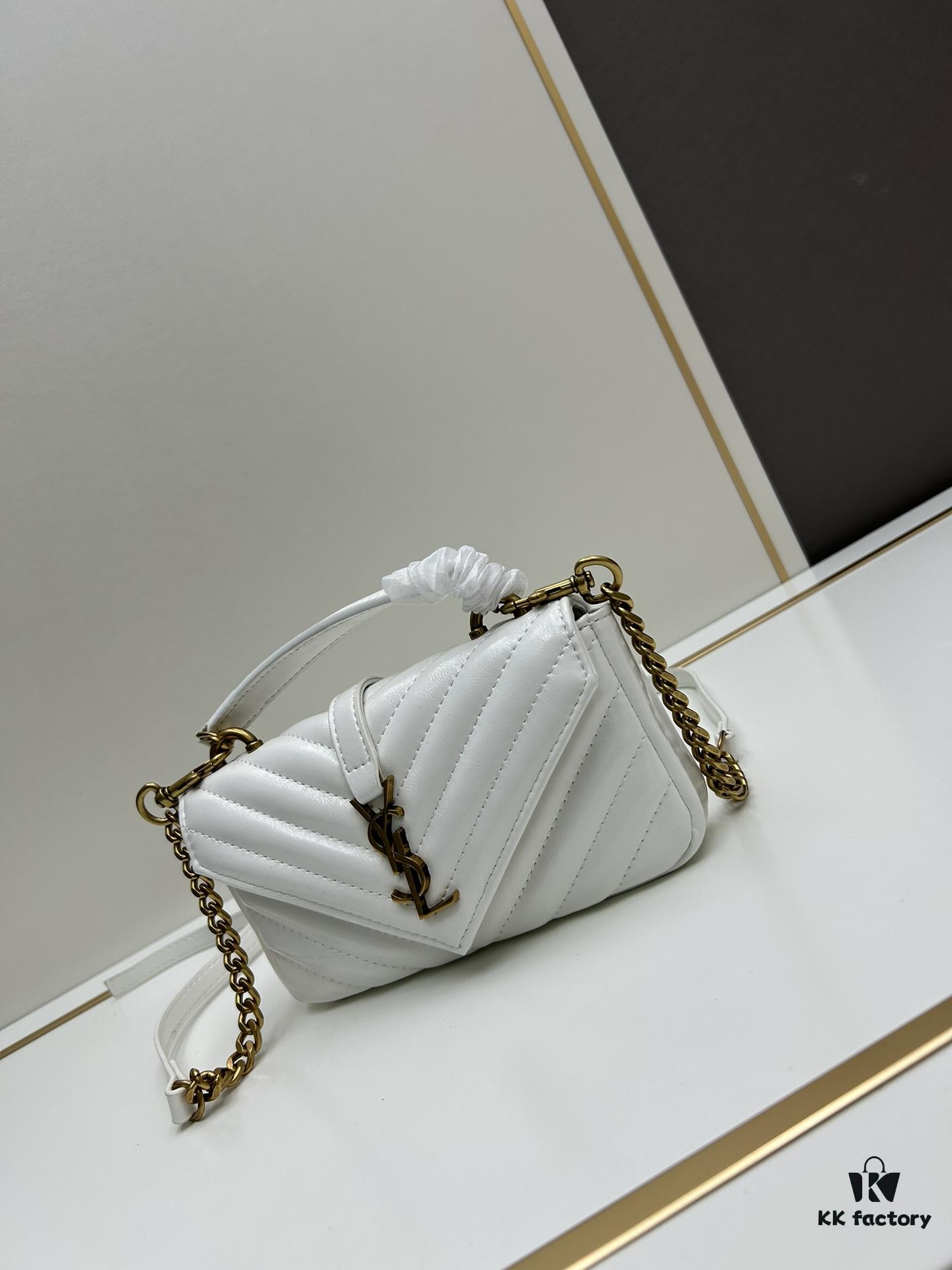 6930d3576e68136f4d9b0ff5 New Arrival YSL Mini College Messenger Bag in Waxed Calfskin - Style No. 6126