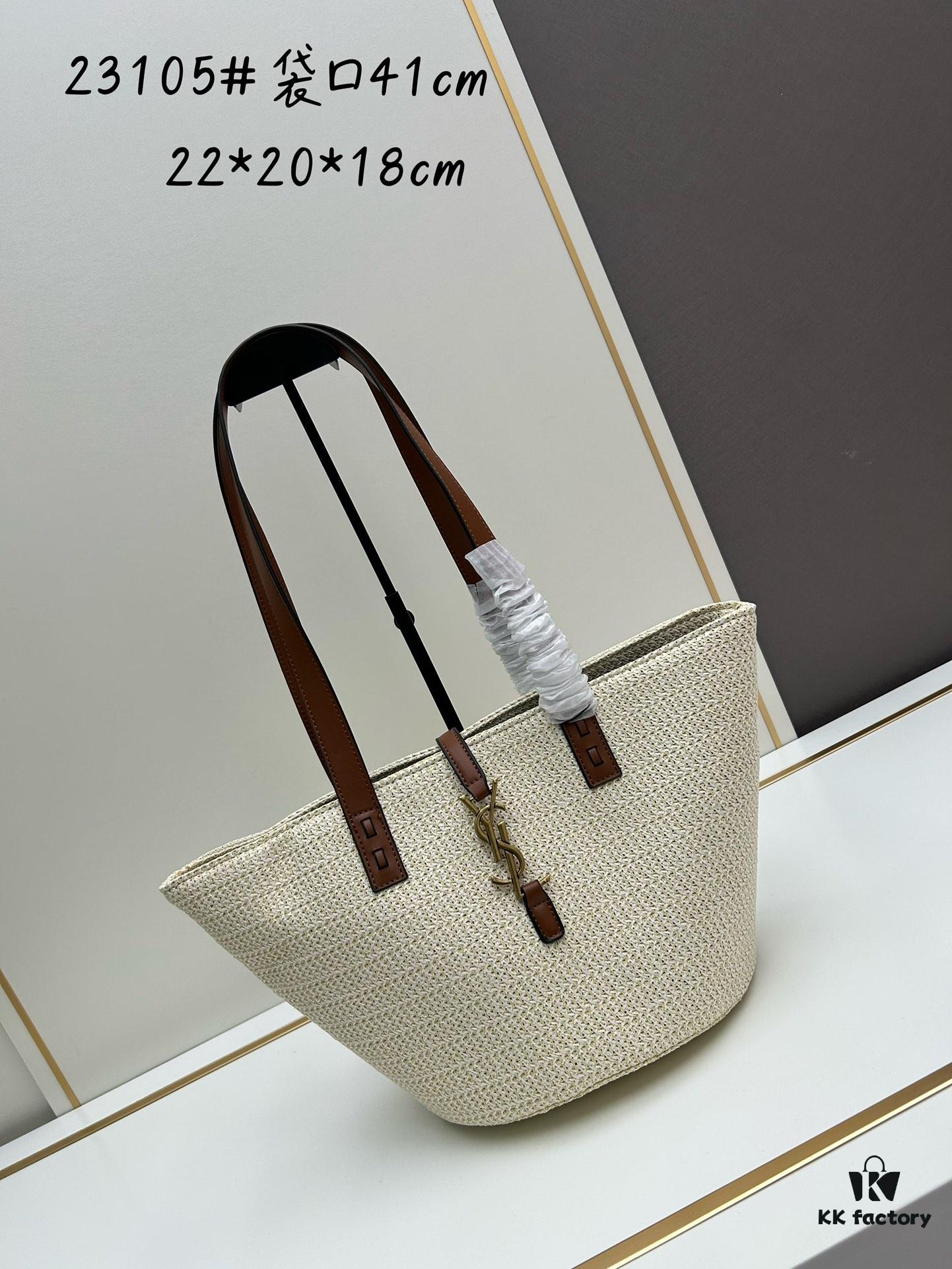 6930d3cd6e68136f4d9b10a2 New Arrival YSL Saint Laurent Rattan Tote Shopping Bag