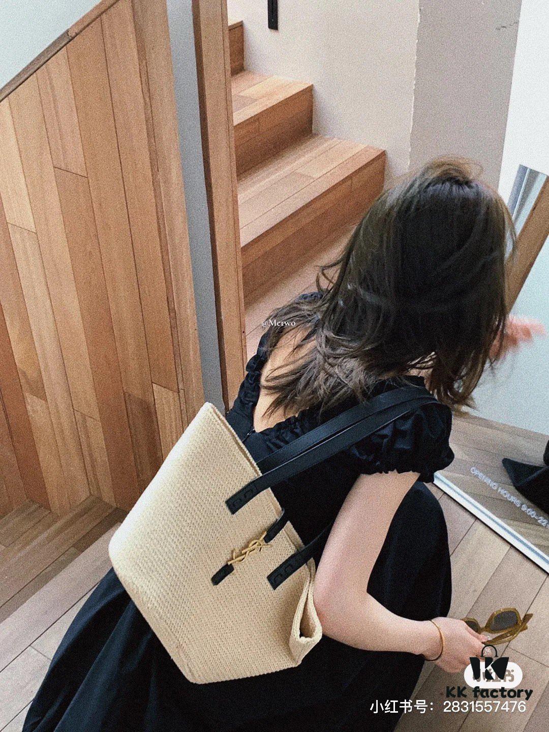 6930d3cf6e68136f4d9b10a4 New Arrival YSL Saint Laurent Rattan Tote Shopping Bag