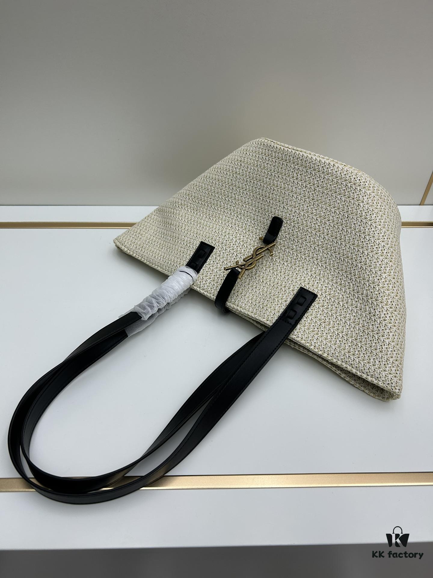 6930d3d76e68136f4d9b10ad New Arrival YSL Saint Laurent Rattan Tote Shopping Bag