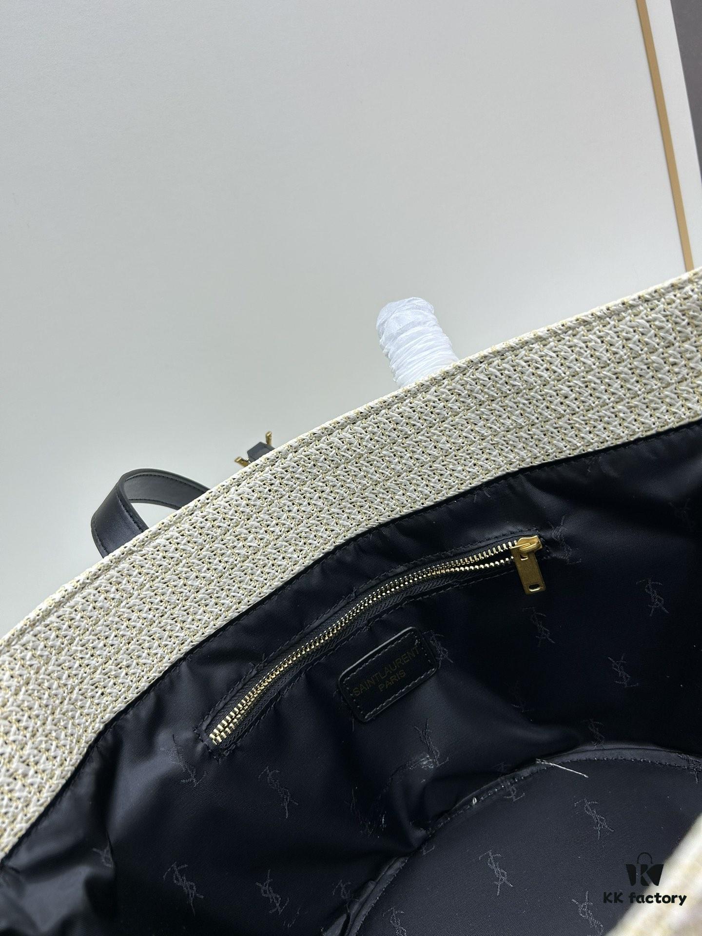 6930d3dc6e68136f4d9b10b2 New Arrival YSL Saint Laurent Rattan Tote Shopping Bag