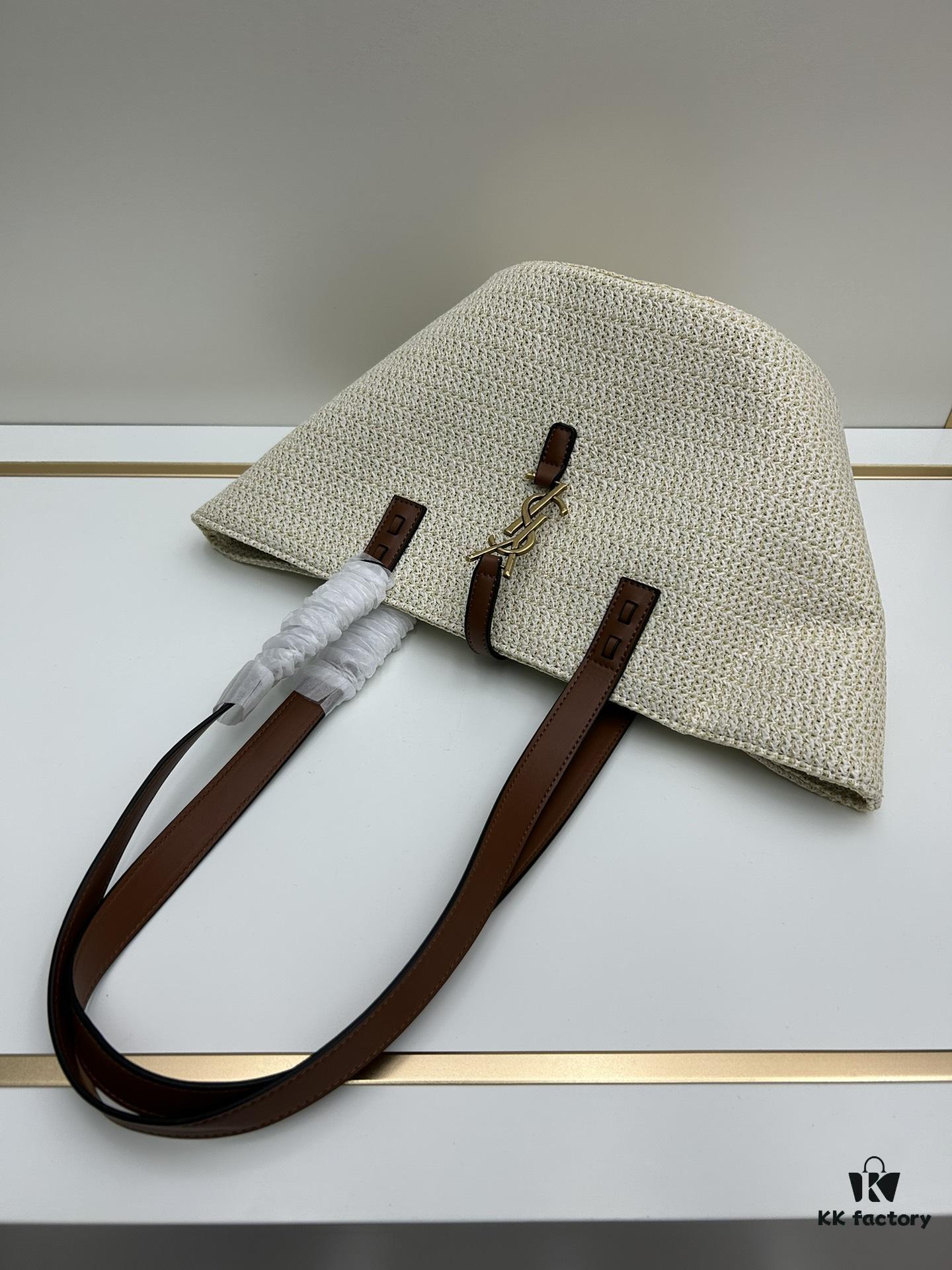 6930d3e16e68136f4d9b10b9 New Arrival YSL Straw Tote Shopping Bag