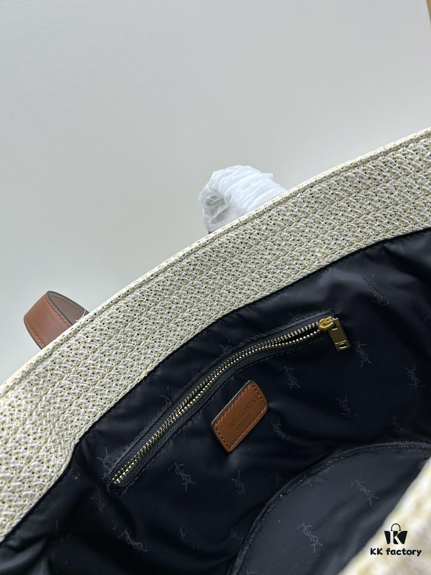 6930d3e26e68136f4d9b10ba New Arrival YSL Straw Tote Shopping Bag