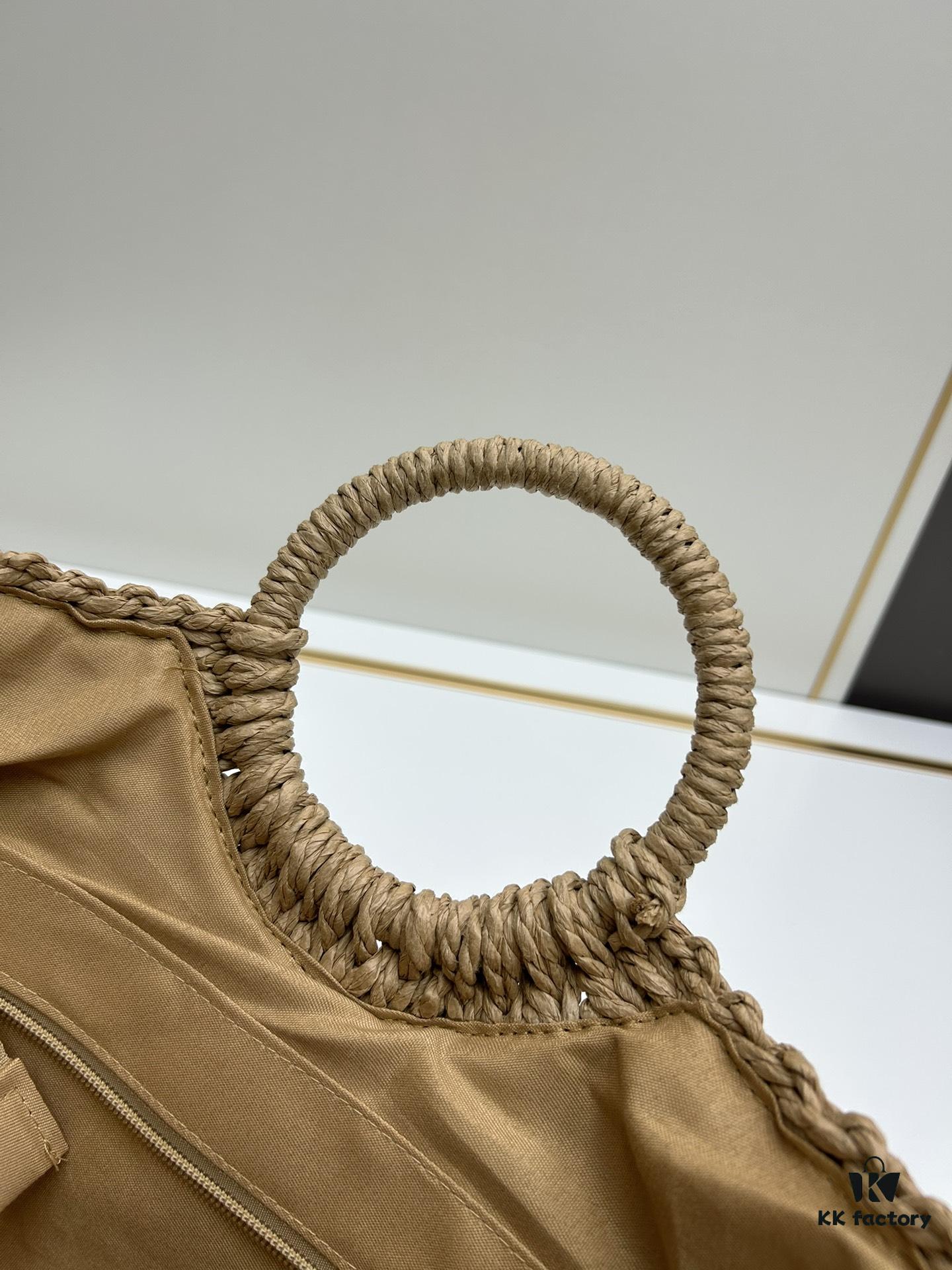 6930d4006e68136f4d9b10d9 New Medium Size YSL Straw Woven Bag with Zipper - Perfect for Summer Beach Style