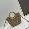 New Small YSL Woven Straw Bag with Zipper - Beach Tote with Leather Strap