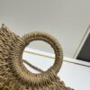 New Small YSL Woven Straw Bag with Zipper - Beach Tote with Leather Strap