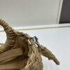 New Small YSL Woven Straw Bag with Zipper - Beach Tote with Leather Strap