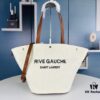 6930d4776e68136f4d9b115f YSL / Saint Laurent Woven Shopping Tote Basket Bag