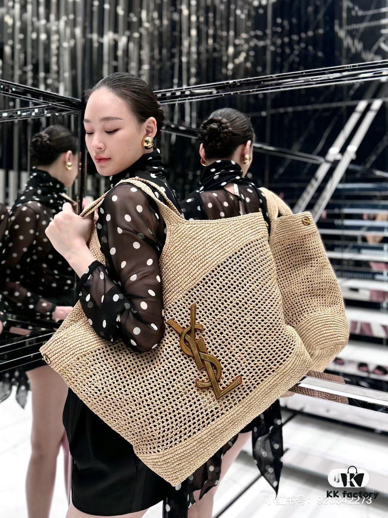 6930d4b76e68136f4d9b11c1 New Large YSL Icare Raffia Bag with Mini Compartment - Symbolizing Beautiful, Resilient, and Devoted Love