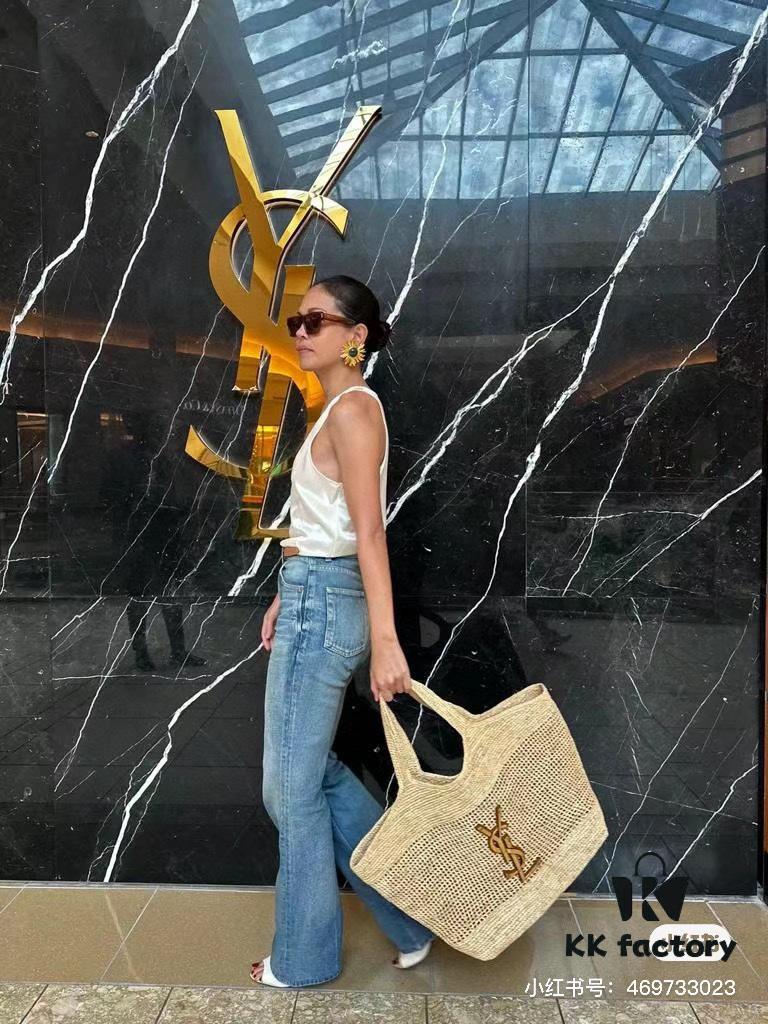 6930d4bc6e68136f4d9b11c8 New Arrival Large YSL Icare Raffia Handbag with Mini Compartment - Symbolizing Beautiful, Resilient, and Devoted Love