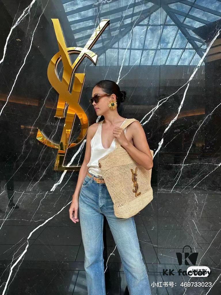 6930d4bd6e68136f4d9b11c9 New Arrival Large YSL Icare Raffia Handbag with Mini Compartment - Symbolizing Beautiful, Resilient, and Devoted Love