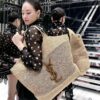 6930d4be6e68136f4d9b11ca New Arrival Large YSL Icare Raffia Handbag with Mini Compartment - Symbolizing Beautiful, Resilient, and Devoted Love