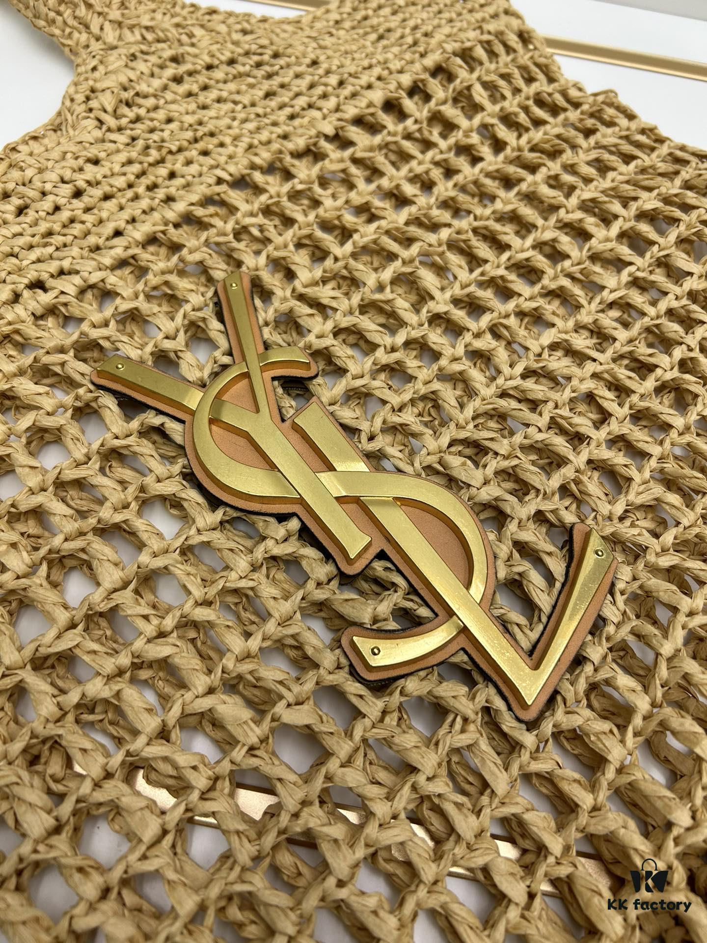 6930d4c36e68136f4d9b11d2 New Large YSL Icare Raffia Bag with Mini Compartment