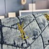 6930d4ce6e68136f4d9b11e3 New Large Denim YSL Puffer Bag with Box Loulou Puffer Cloud Bag Washed Denim with Beige Suede Strap