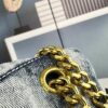 6930d4cf6e68136f4d9b11e4 New Large Denim YSL Puffer Bag with Box Loulou Puffer Cloud Bag Washed Denim with Beige Suede Strap