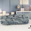 6930d4cf6e68136f4d9b11e5 New Large Denim YSL Puffer Bag with Box Loulou Puffer Cloud Bag Washed Denim with Beige Suede Strap