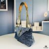 6930d4d46e68136f4d9b11e9 New Small YSL Loulou Puffer Denim Bag with Box - Washed Denim with Beige Suede Strap