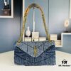6930d4d66e68136f4d9b11ef New Small YSL Loulou Puffer Denim Bag with Box - Washed Denim with Beige Suede Strap