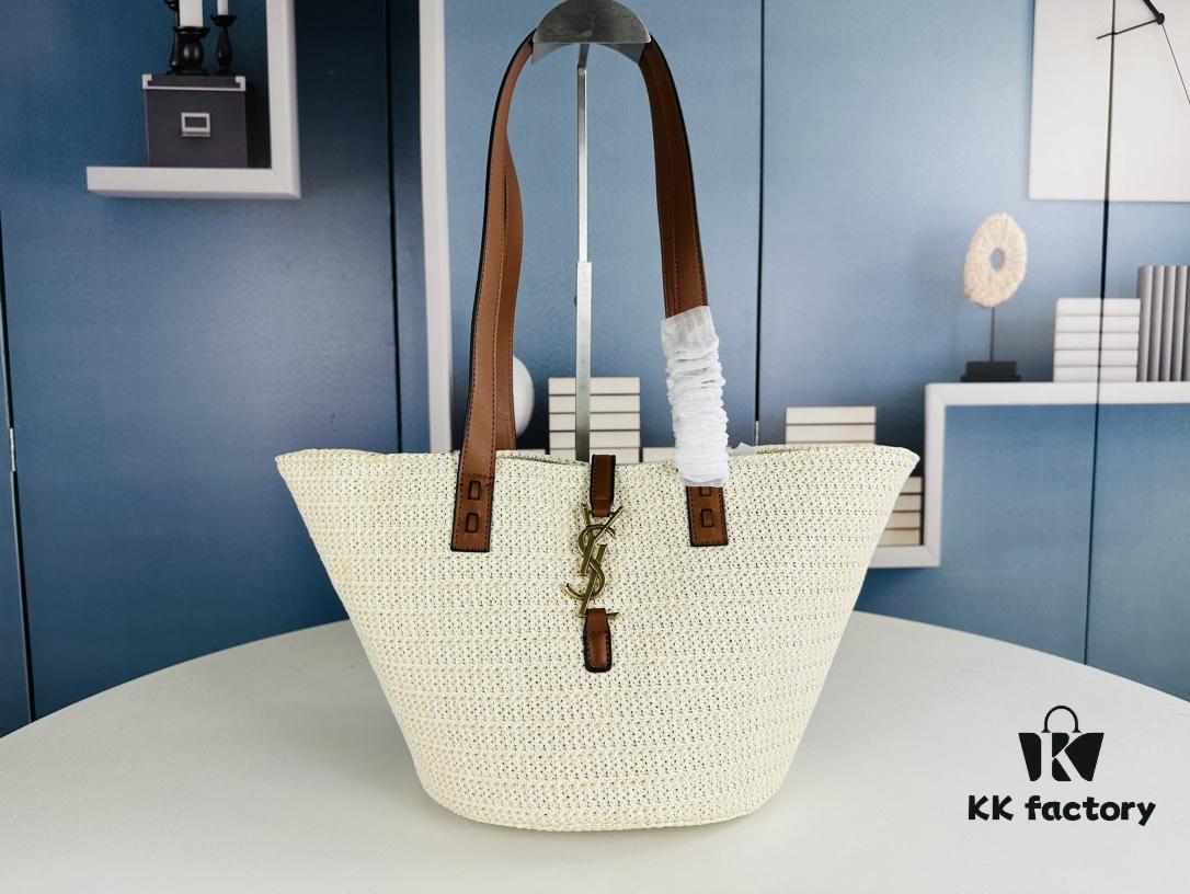 6930d5326e68136f4d9b1289 New Arrival YSL Straw Tote Shopping Bag