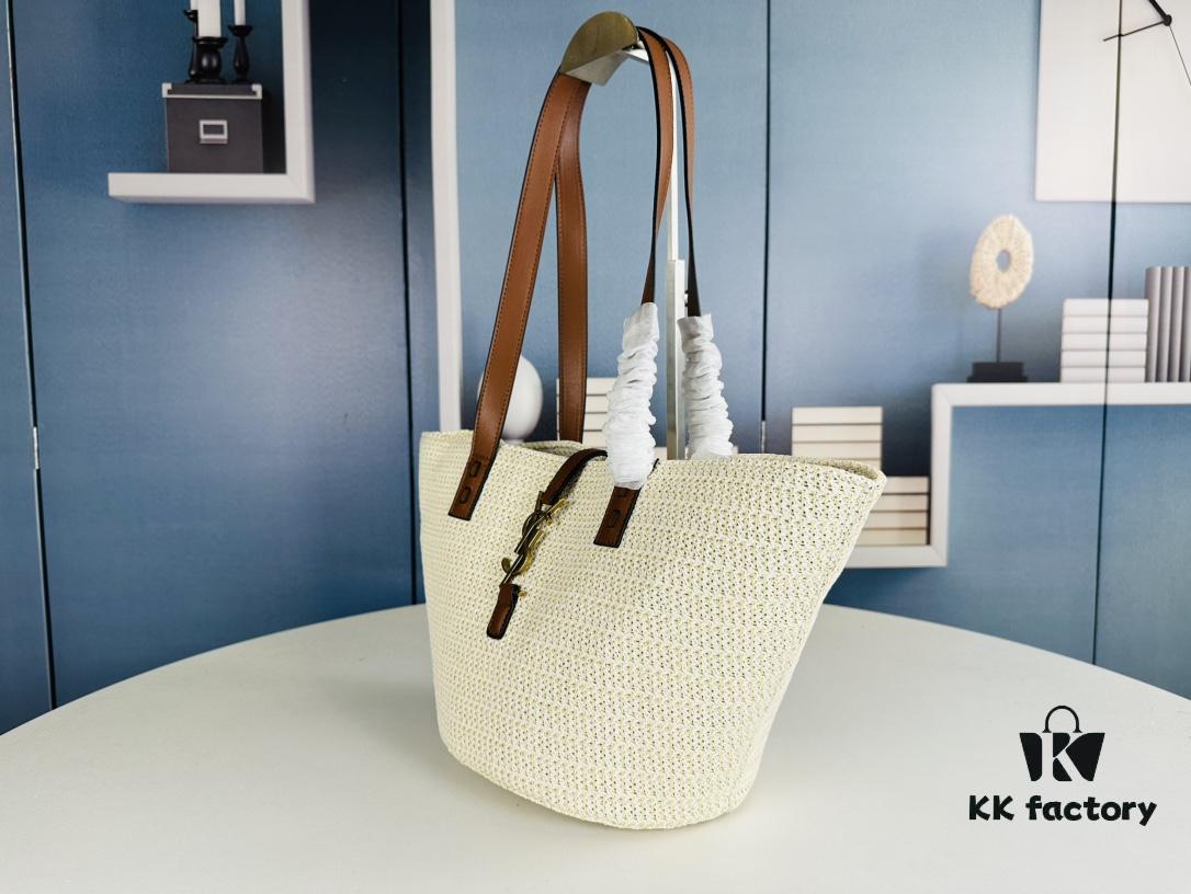 6930d5326e68136f4d9b128a New Arrival YSL Straw Tote Shopping Bag