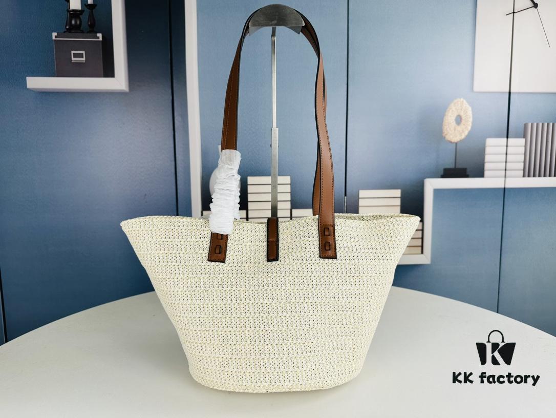 6930d5336e68136f4d9b128b New Arrival YSL Straw Tote Shopping Bag