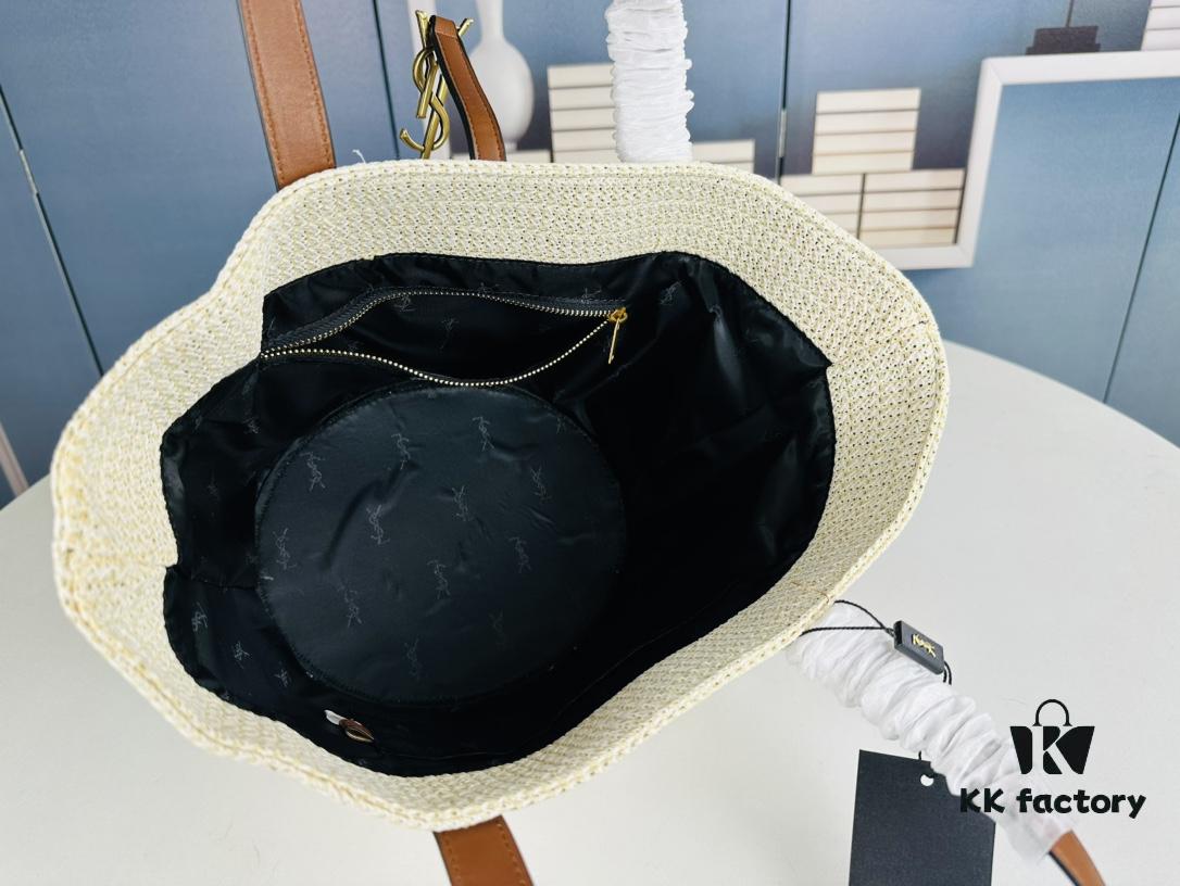 6930d5346e68136f4d9b128c New Arrival YSL Straw Tote Shopping Bag