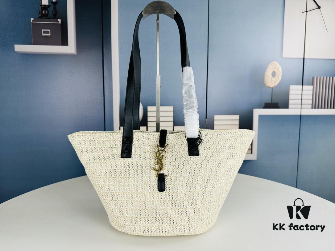 6930d5356e68136f4d9b128e New Arrival YSL Straw Tote Shopping Bag