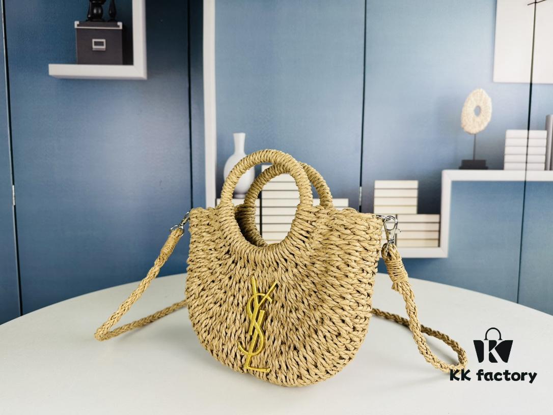 6930d5376e68136f4d9b1293 New Small YSL Woven Straw Bag with Zipper - Perfect for Summer Beach Style