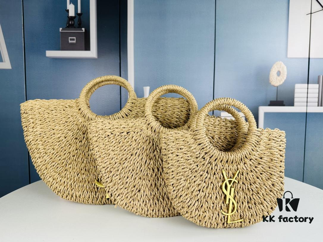 6930d5386e68136f4d9b1294 New Small YSL Woven Straw Bag with Zipper - Perfect for Summer Beach Style