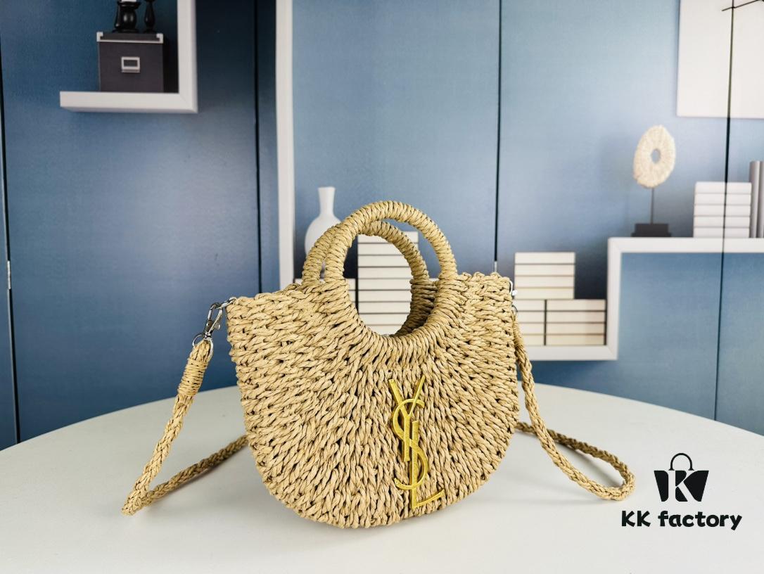 6930d5396e68136f4d9b1295 New Small YSL Woven Straw Bag with Zipper - Perfect for Summer Beach Style