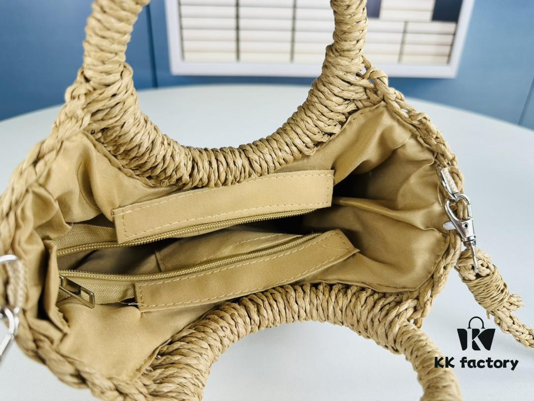 6930d53b6e68136f4d9b1298 New Small YSL Woven Straw Bag with Zipper - Perfect for Summer Beach Style