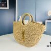 6930d53d6e68136f4d9b129b New Medium Size YSL Woven Straw Bag with Zipper - Perfect for Summer Beach Style