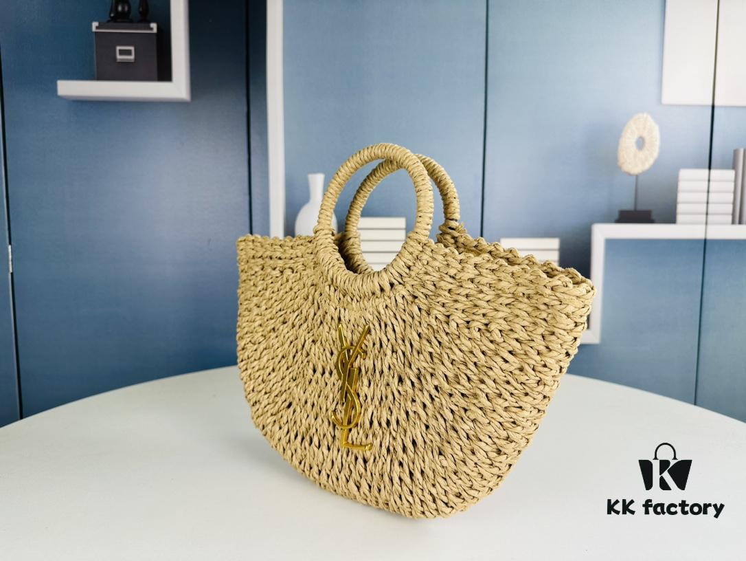 6930d53d6e68136f4d9b129b New Medium Size YSL Woven Straw Bag with Zipper - Perfect for Summer Beach Style