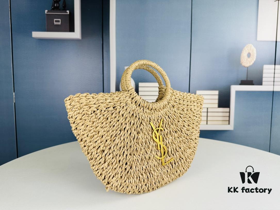 6930d53d6e68136f4d9b129c New Medium Size YSL Woven Straw Bag with Zipper - Perfect for Summer Beach Style