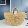 6930d53d6e68136f4d9b129d New Medium Size YSL Woven Straw Bag with Zipper - Perfect for Summer Beach Style