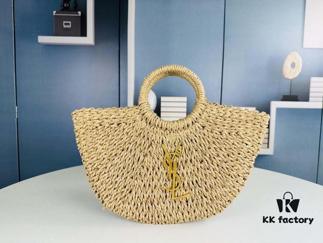 6930d53d6e68136f4d9b129d New Medium Size YSL Woven Straw Bag with Zipper - Perfect for Summer Beach Style