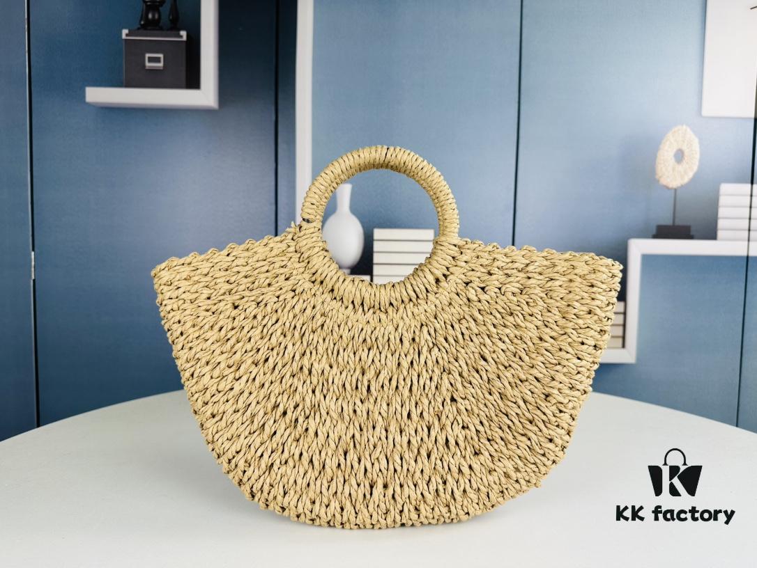 6930d53d6e68136f4d9b129e New Medium Size YSL Woven Straw Bag with Zipper - Perfect for Summer Beach Style