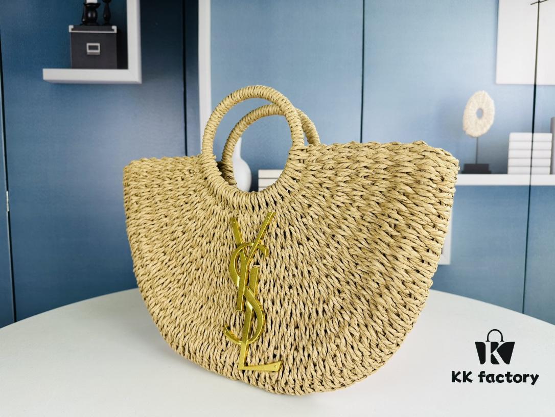 6930d5416e68136f4d9b12a3 New Large YSL Raffia Woven Tote Bag with Zipper