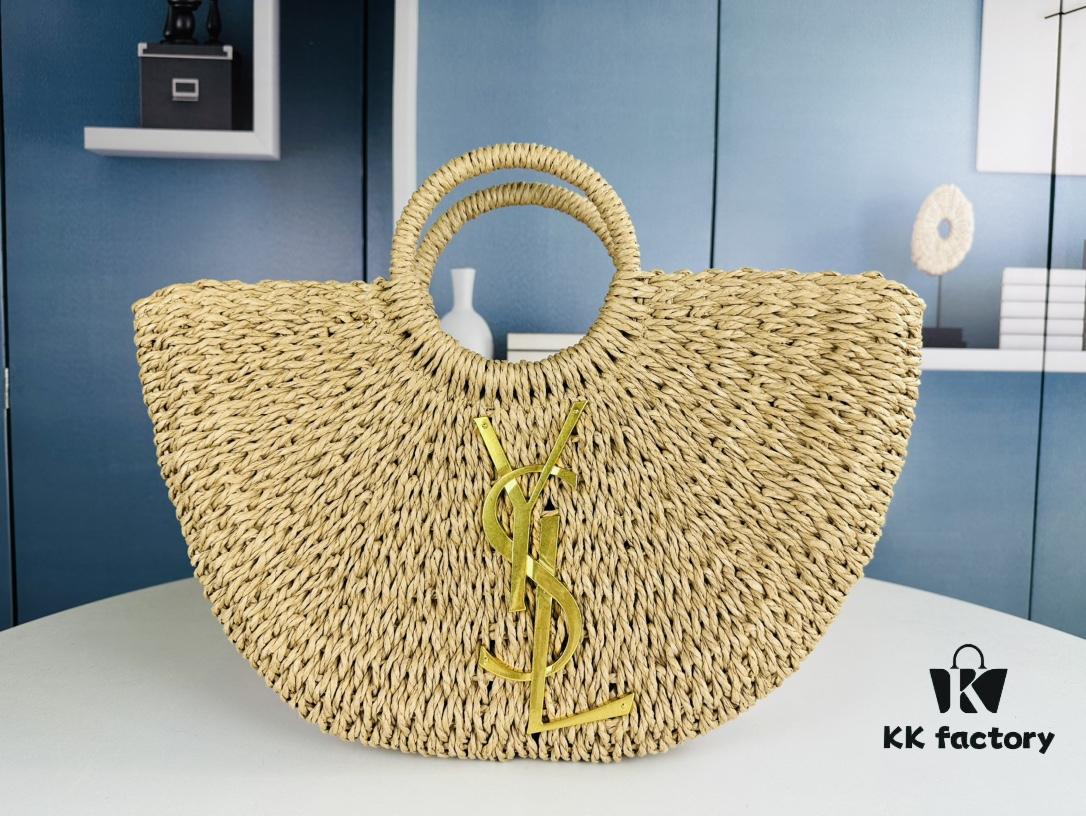 6930d5416e68136f4d9b12a5 New Large YSL Raffia Woven Tote Bag with Zipper