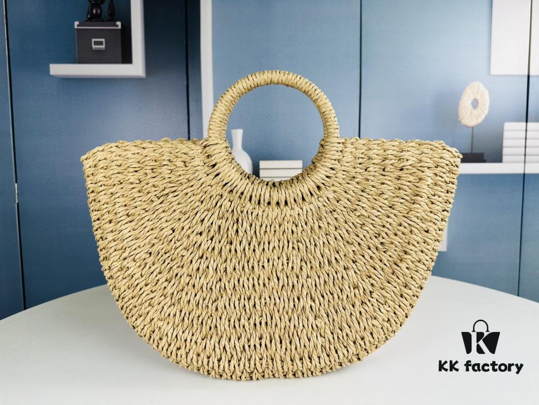 6930d5436e68136f4d9b12a8 New Large YSL Raffia Woven Tote Bag with Zipper