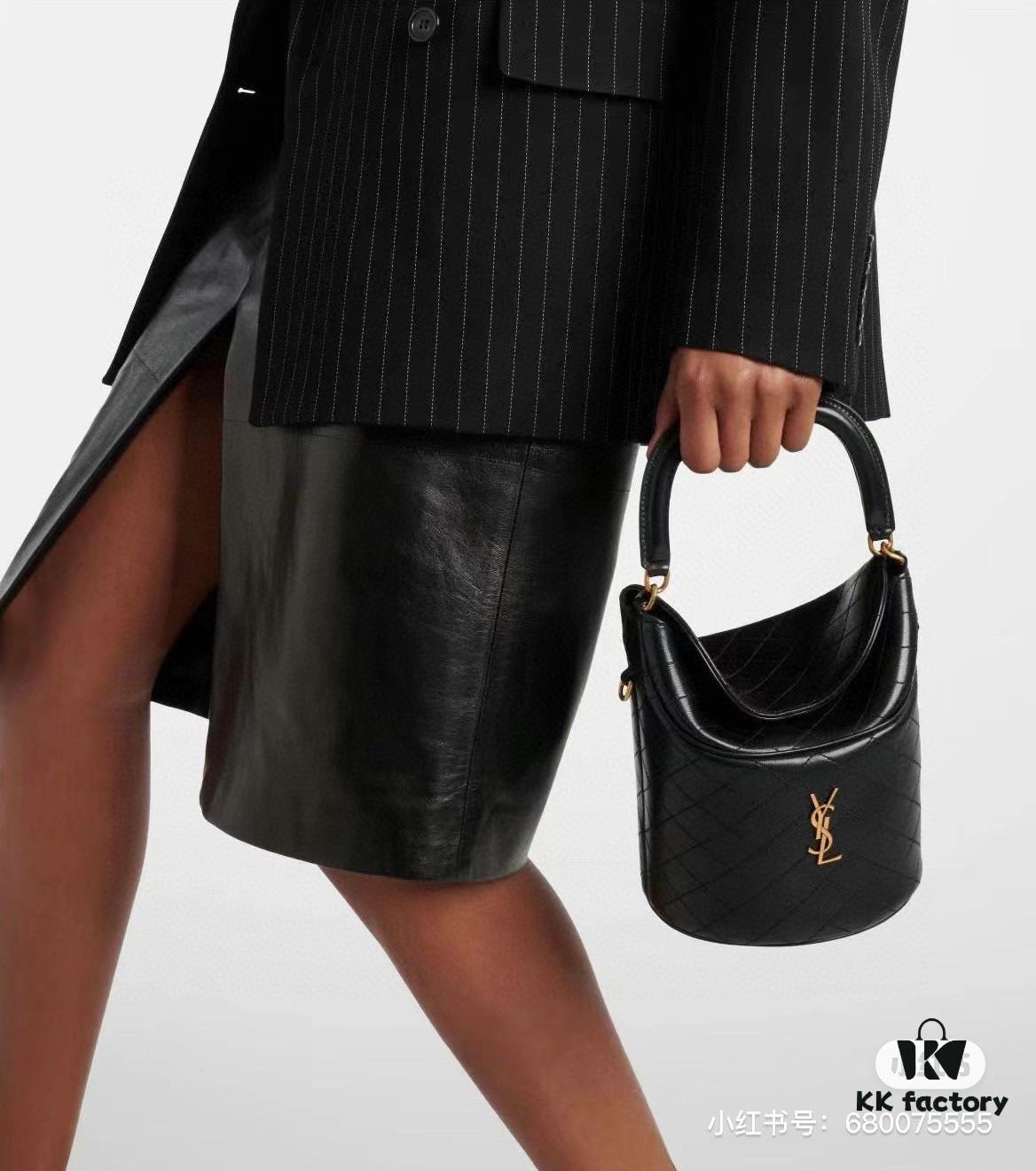 6930d5466e68136f4d9b12ad New Arrival with Box 💰 YSL GABY Mini Bucket Bag, Soft Lambskin Crossbody & Handbag, Diamond Quilting Design, Gold Hardware
