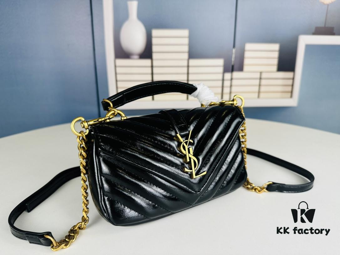 New Arrival YSL Mini College Messenger Bag in Waxed Leather