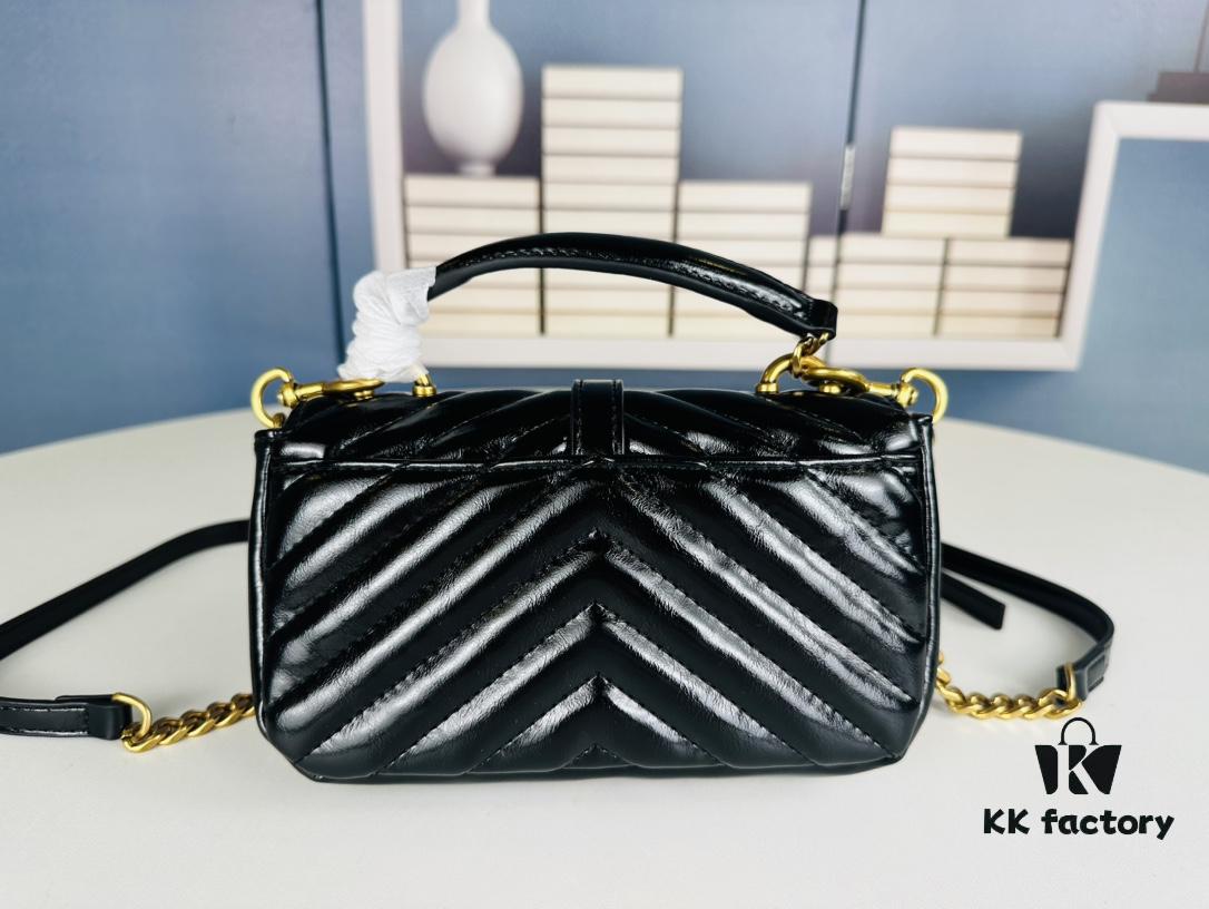 New Arrival YSL Mini College Messenger Bag in Waxed Leather