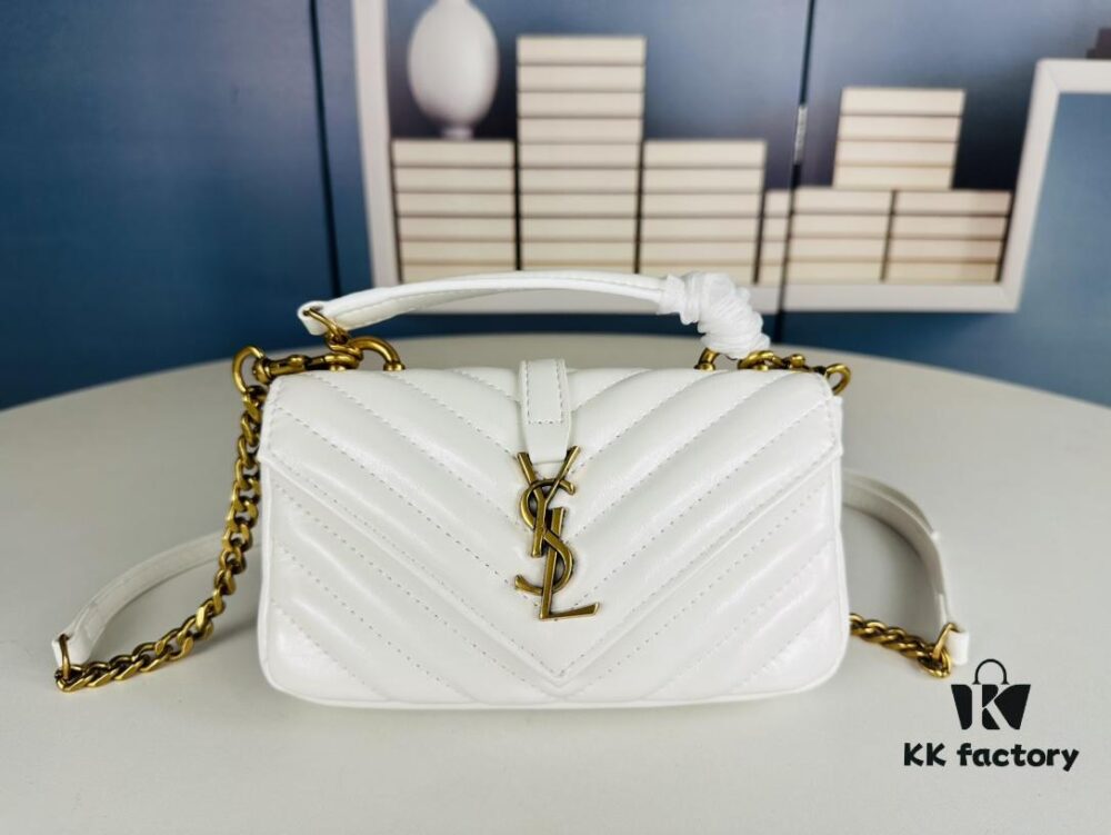 6930d5686e68136f4d9b12dc YSL Saint Laurent Mini College Messenger Bag in Waxed Calfskin - Style No. 6126