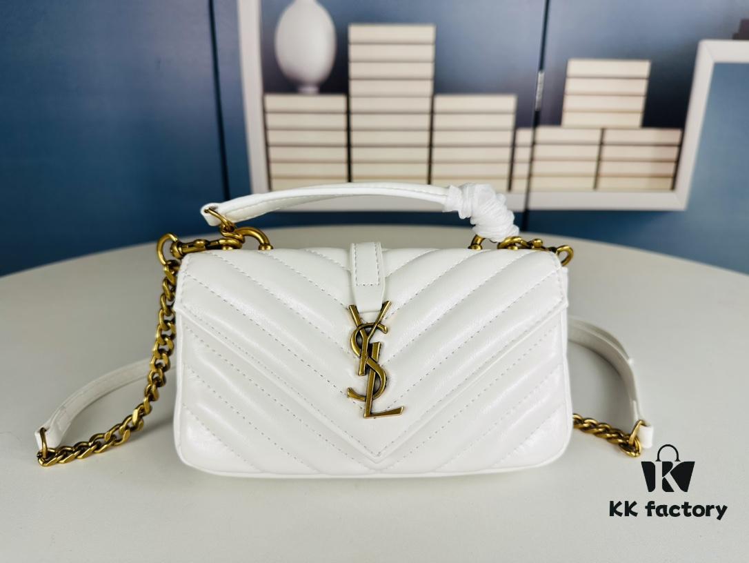 6930d5686e68136f4d9b12dc YSL Saint Laurent Mini College Messenger Bag in Waxed Calfskin - Style No. 6126